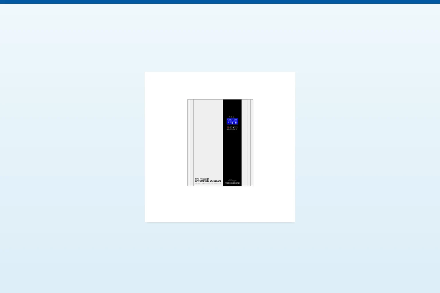 hybrid solar inverter — MOES official product with illustrative scene background (not a real site photo)