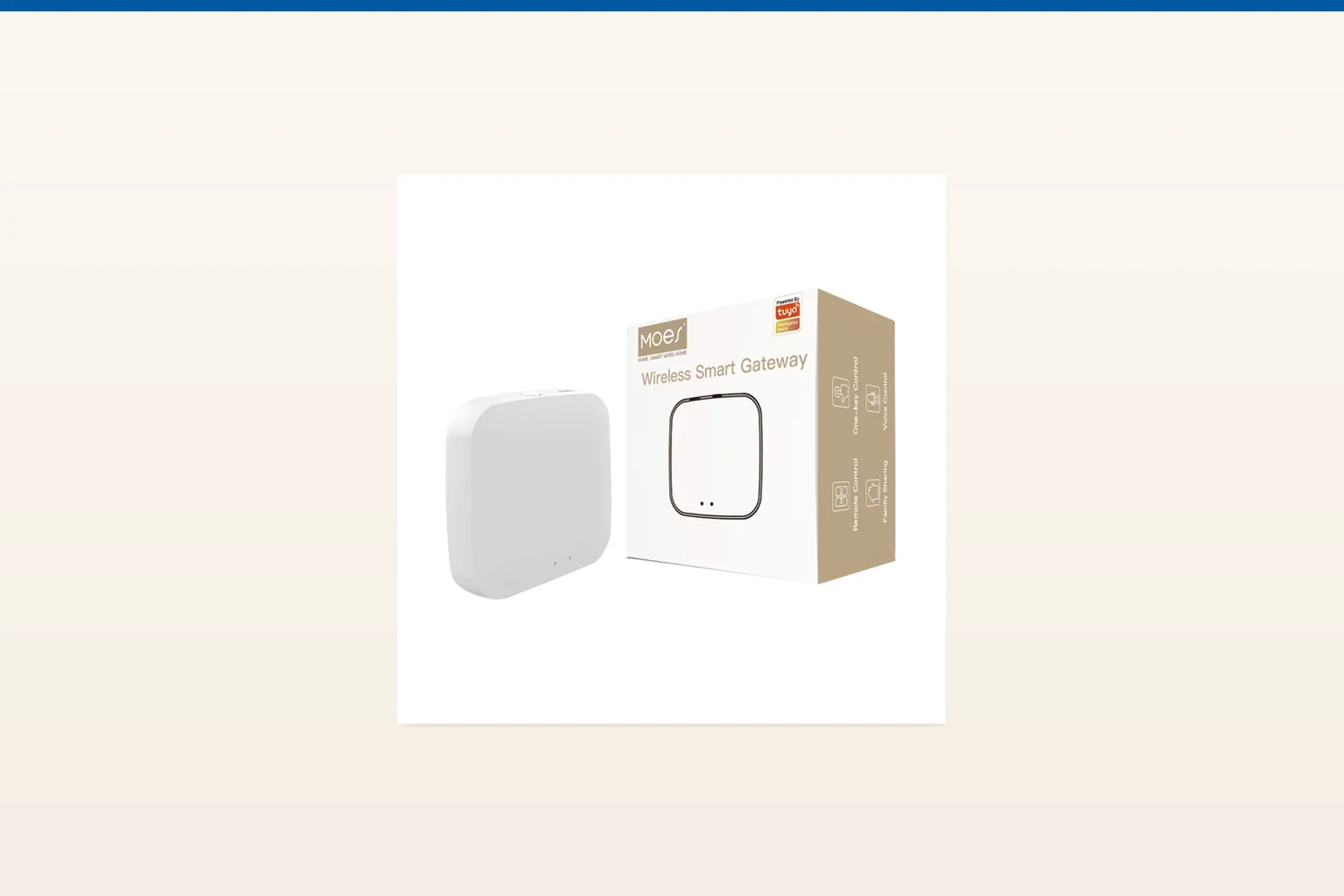 tuya smart home system — MOES official product with illustrative background (not a real site photo)