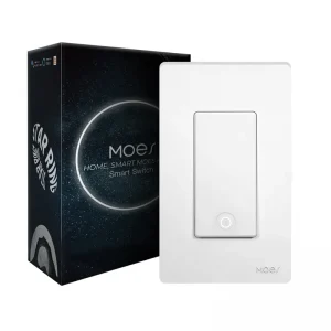 MOES New Star Ring Series Tuya Smart WiFi 3 Way/Single Pole Push Button Light Switch Neutral Wire Required MOES APP Alexa Google Home Voice Control
